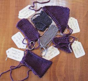 My swatches from my 2011 knitting experiment.