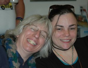 Me (went squinty grin) and Julia at CLF Retreat October 2010