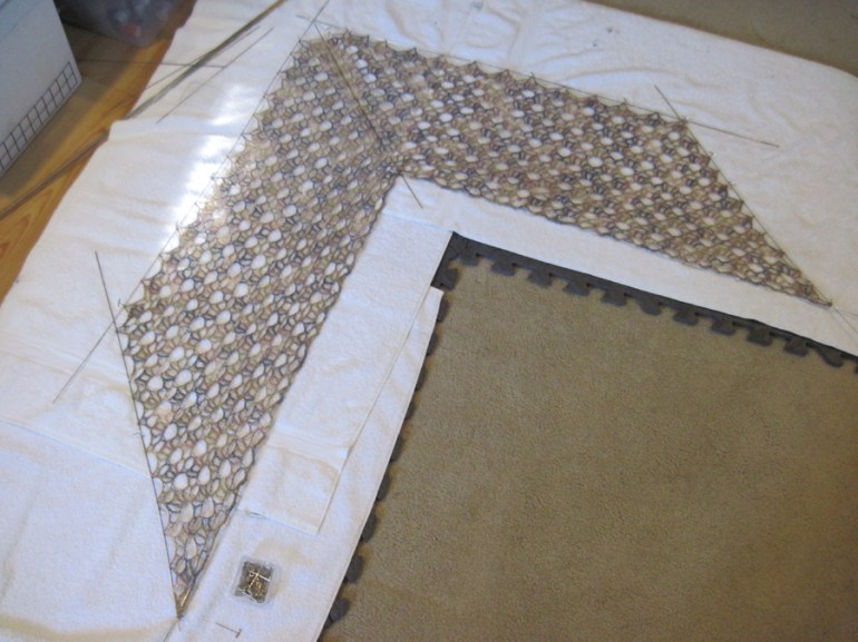 Shawl Drying on Wires