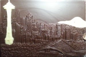 Seattle Skyline Chocolate Bar Karen brought.