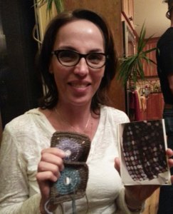 Annette with her inspiration photo and squares