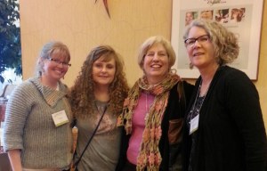 One of the few photos of friends at the Yarn Fest. Toni, Brenda, Me and Marcy
