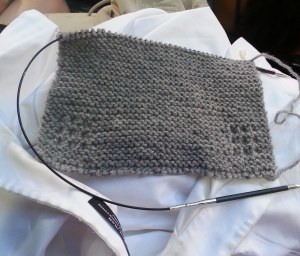 Beginning of my son's Christmas Scarf.