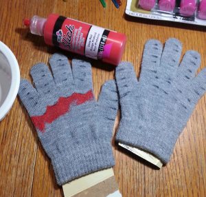 Beginning to Paint Gloves