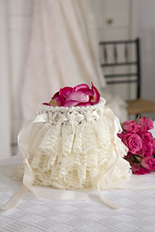 Ruffled Wedding Bag photo courtesy Red Heart North America