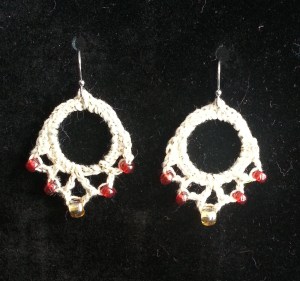 Red w Gold Earrings 2