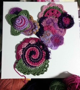 Trying scrumbles on 12x12 canvas