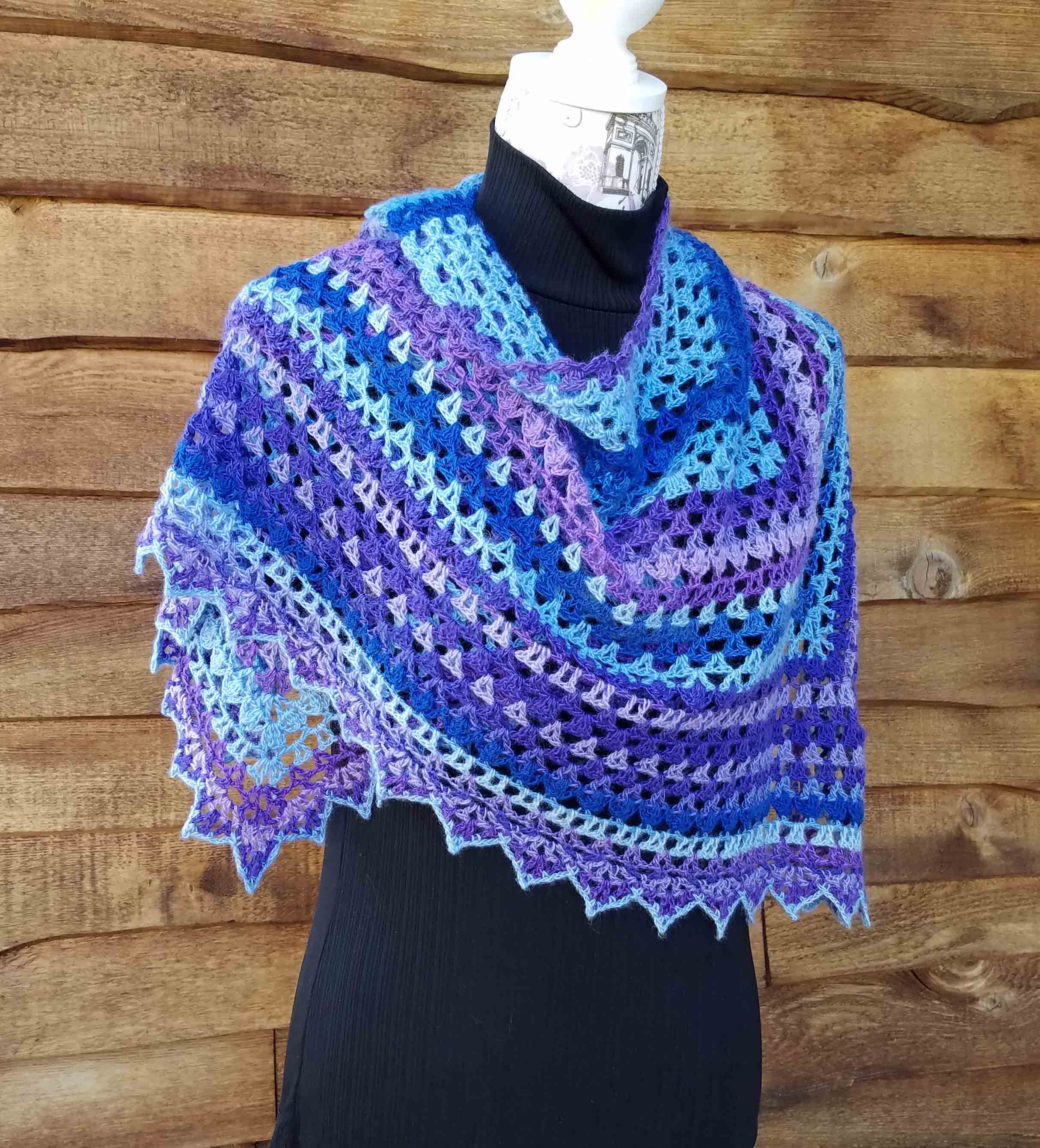 Barbs Shawl - Front view 3 - Andee Graves M2H Designs